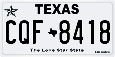 TX license plate CQF8418