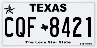TX license plate CQF8421