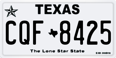 TX license plate CQF8425