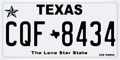 TX license plate CQF8434