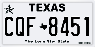 TX license plate CQF8451