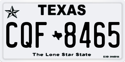 TX license plate CQF8465