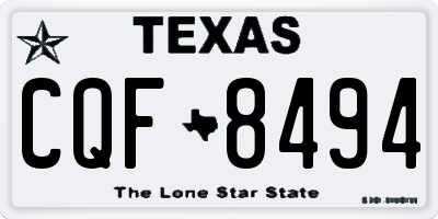 TX license plate CQF8494