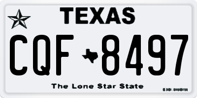 TX license plate CQF8497