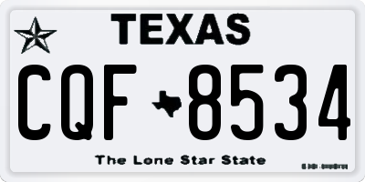 TX license plate CQF8534