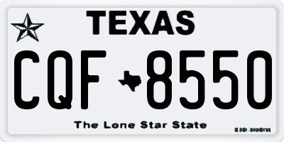 TX license plate CQF8550