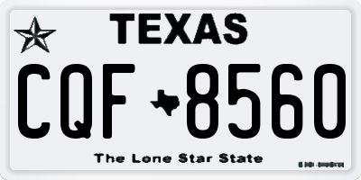 TX license plate CQF8560