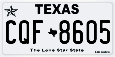 TX license plate CQF8605