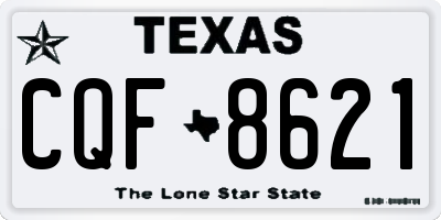 TX license plate CQF8621