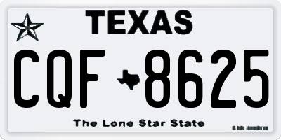 TX license plate CQF8625