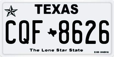 TX license plate CQF8626