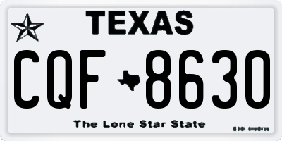 TX license plate CQF8630