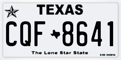 TX license plate CQF8641
