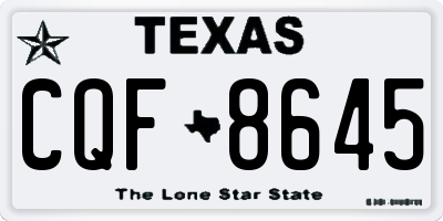 TX license plate CQF8645
