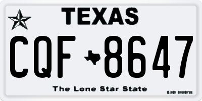 TX license plate CQF8647