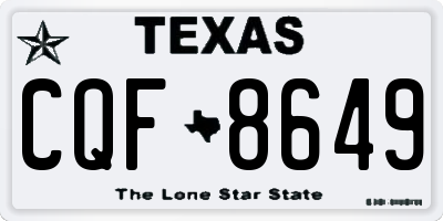 TX license plate CQF8649