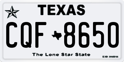 TX license plate CQF8650