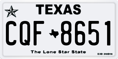 TX license plate CQF8651