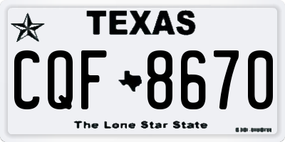 TX license plate CQF8670