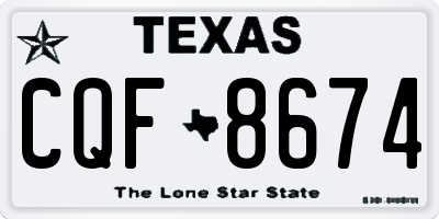 TX license plate CQF8674