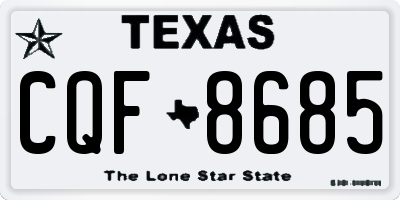 TX license plate CQF8685