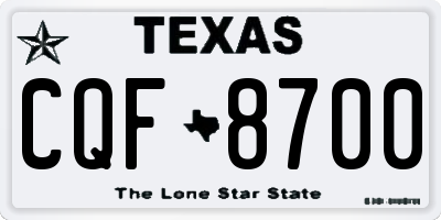 TX license plate CQF8700
