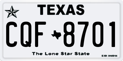 TX license plate CQF8701
