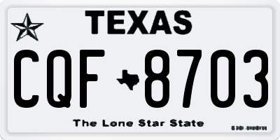 TX license plate CQF8703