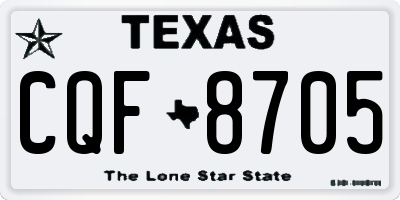 TX license plate CQF8705