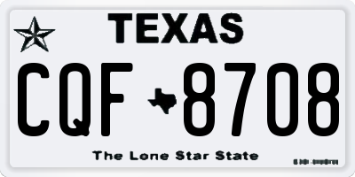 TX license plate CQF8708