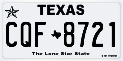 TX license plate CQF8721