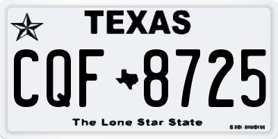 TX license plate CQF8725