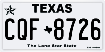 TX license plate CQF8726