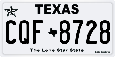 TX license plate CQF8728