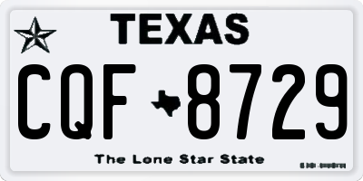 TX license plate CQF8729