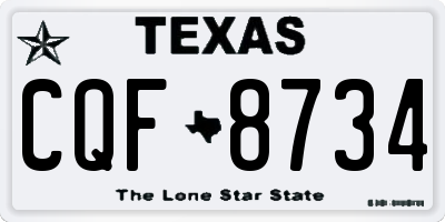 TX license plate CQF8734