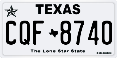 TX license plate CQF8740