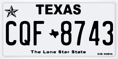 TX license plate CQF8743