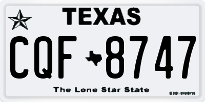 TX license plate CQF8747