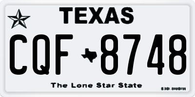 TX license plate CQF8748