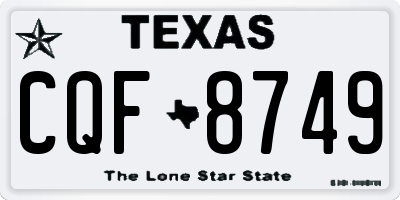 TX license plate CQF8749