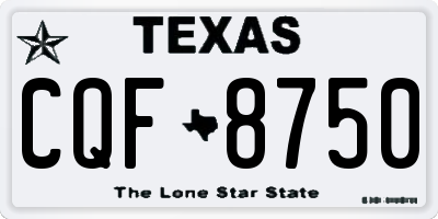 TX license plate CQF8750