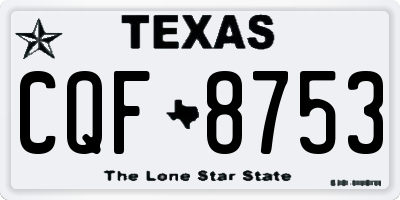 TX license plate CQF8753