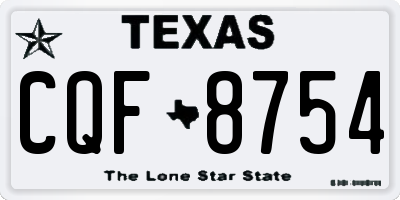 TX license plate CQF8754
