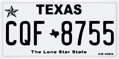TX license plate CQF8755