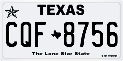 TX license plate CQF8756
