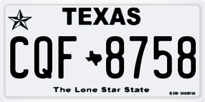 TX license plate CQF8758