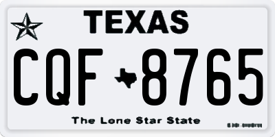 TX license plate CQF8765