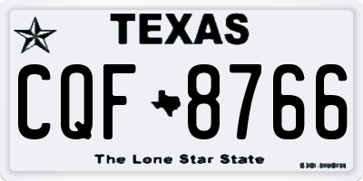 TX license plate CQF8766
