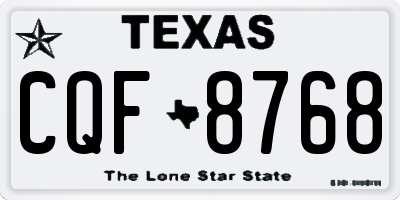 TX license plate CQF8768